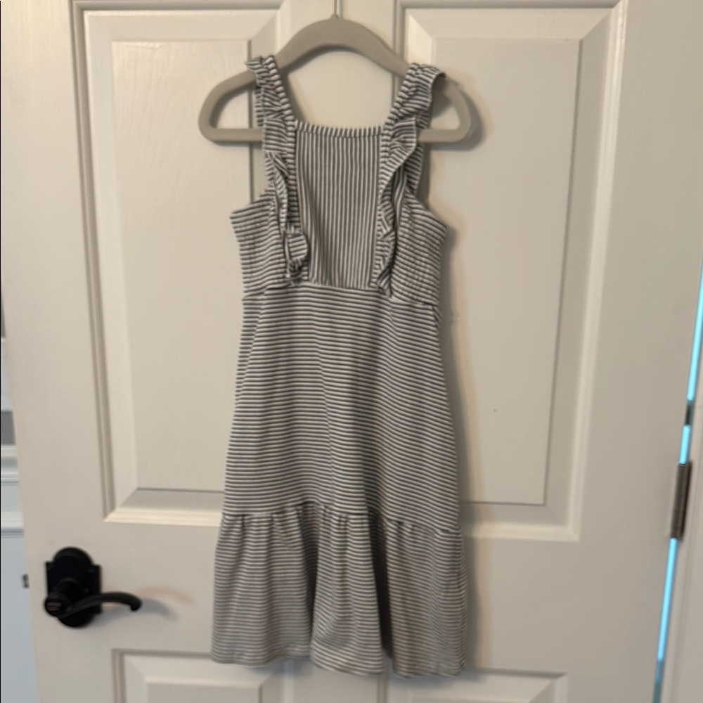 Chic Striped Kids Dress with Ruffle Straps